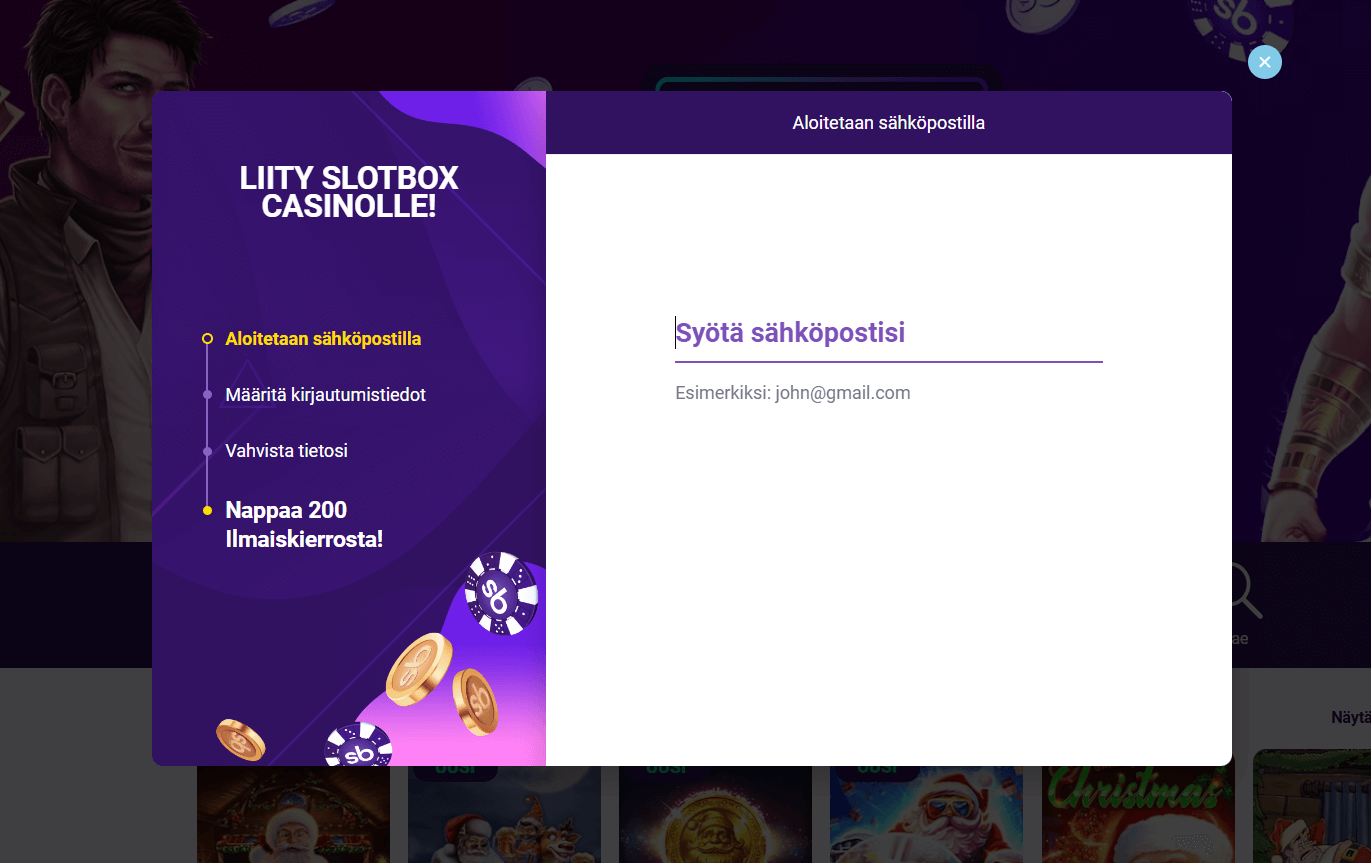 Slotbox rekisteröinti